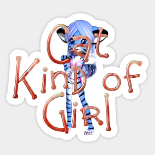 Cat Kind of Girl Sticker